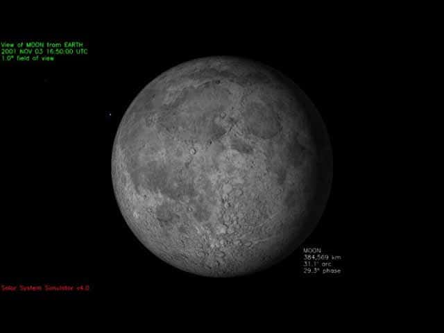 Simulation JPL Conjonction Lune Saturne le 3 novembre 2001 Immersion