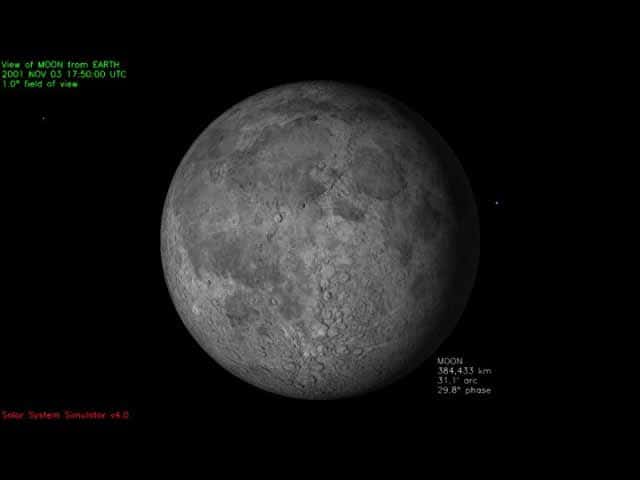 Simulation JPL Conjonction Lune Saturne le 3 novembre 2001 Emmersion
