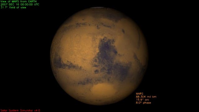 Simulation JPL MARS le 16 décembre 2007 à 00h00 UTC - WO FLT132 - VESTA PRO